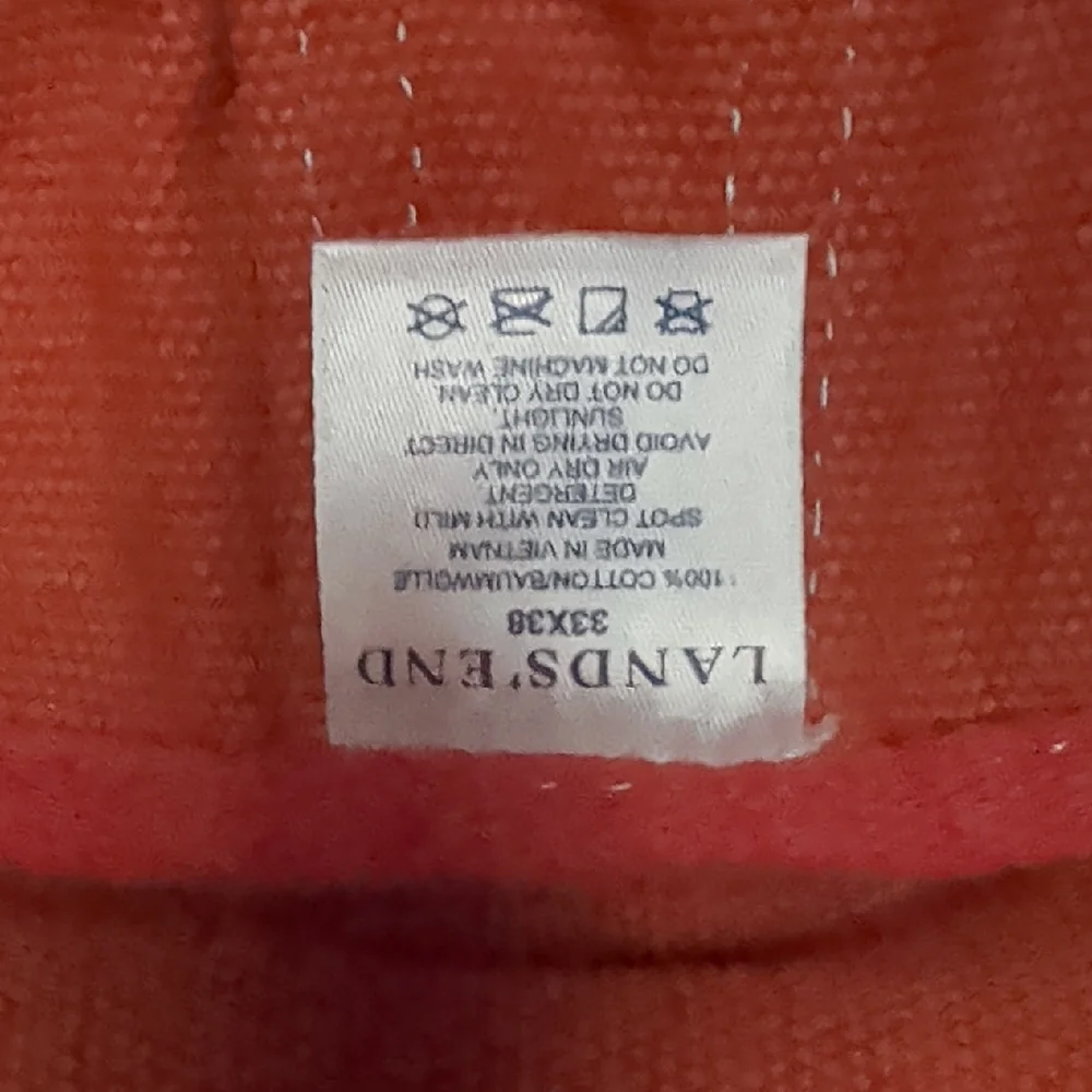 Lands' End Orange Large Canvas Zip-Top Tote EUC - Picture 9 of 9